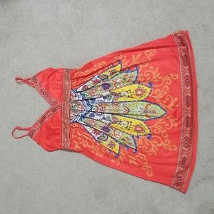 Floral Aztec Print Mini Dress